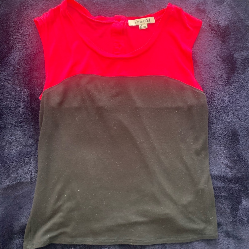 Forever 21 blouse shirt - hot pink/black